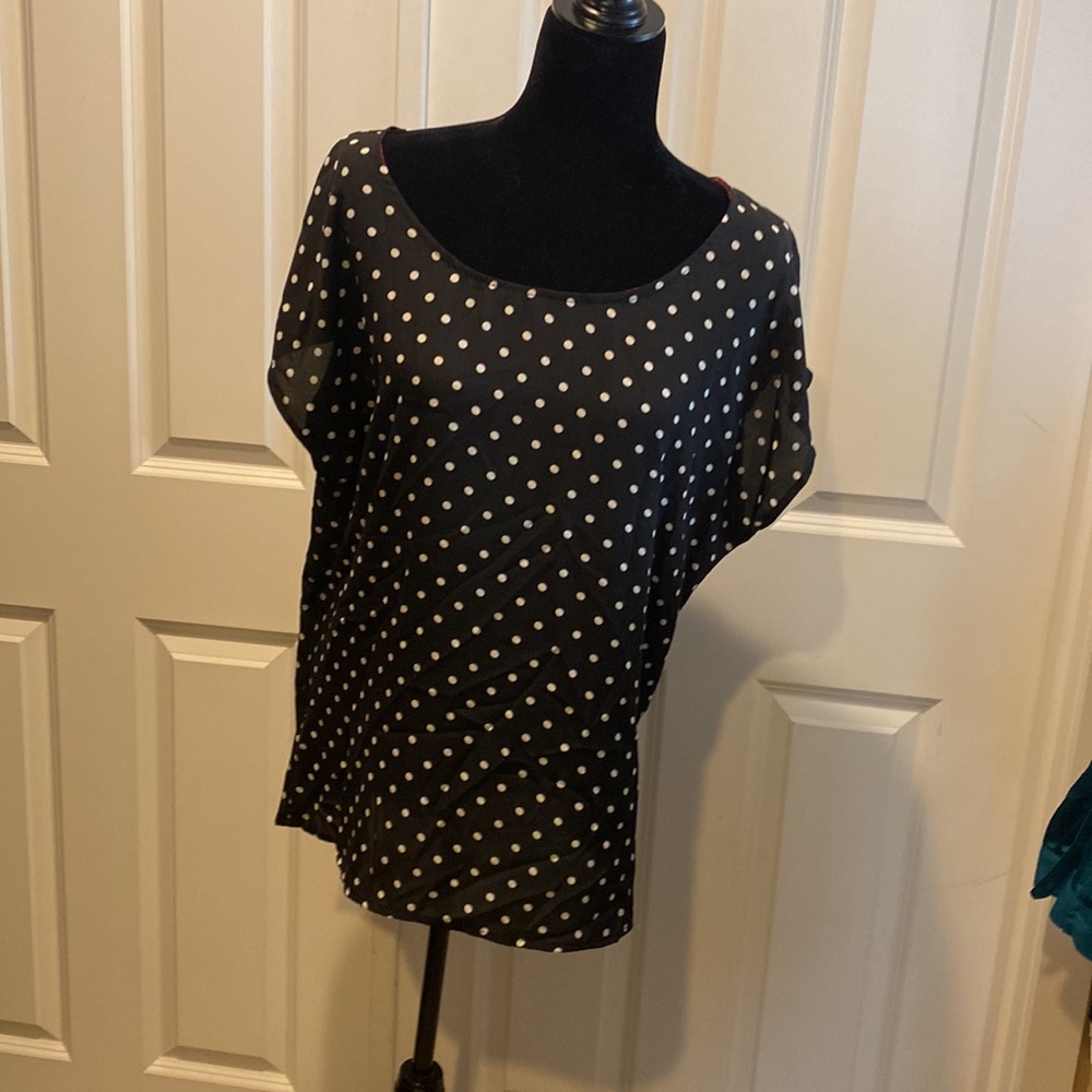 Black and White Dot Blouse